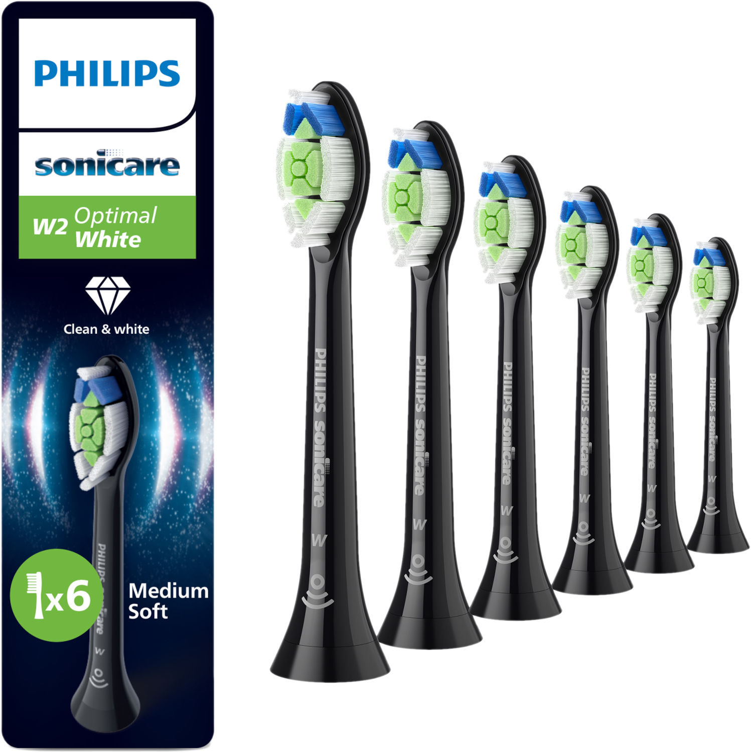 Philips Sonicare Opzetborstels 6 W2 Optimal White Hx6066/88 Opzet Borstels Wit