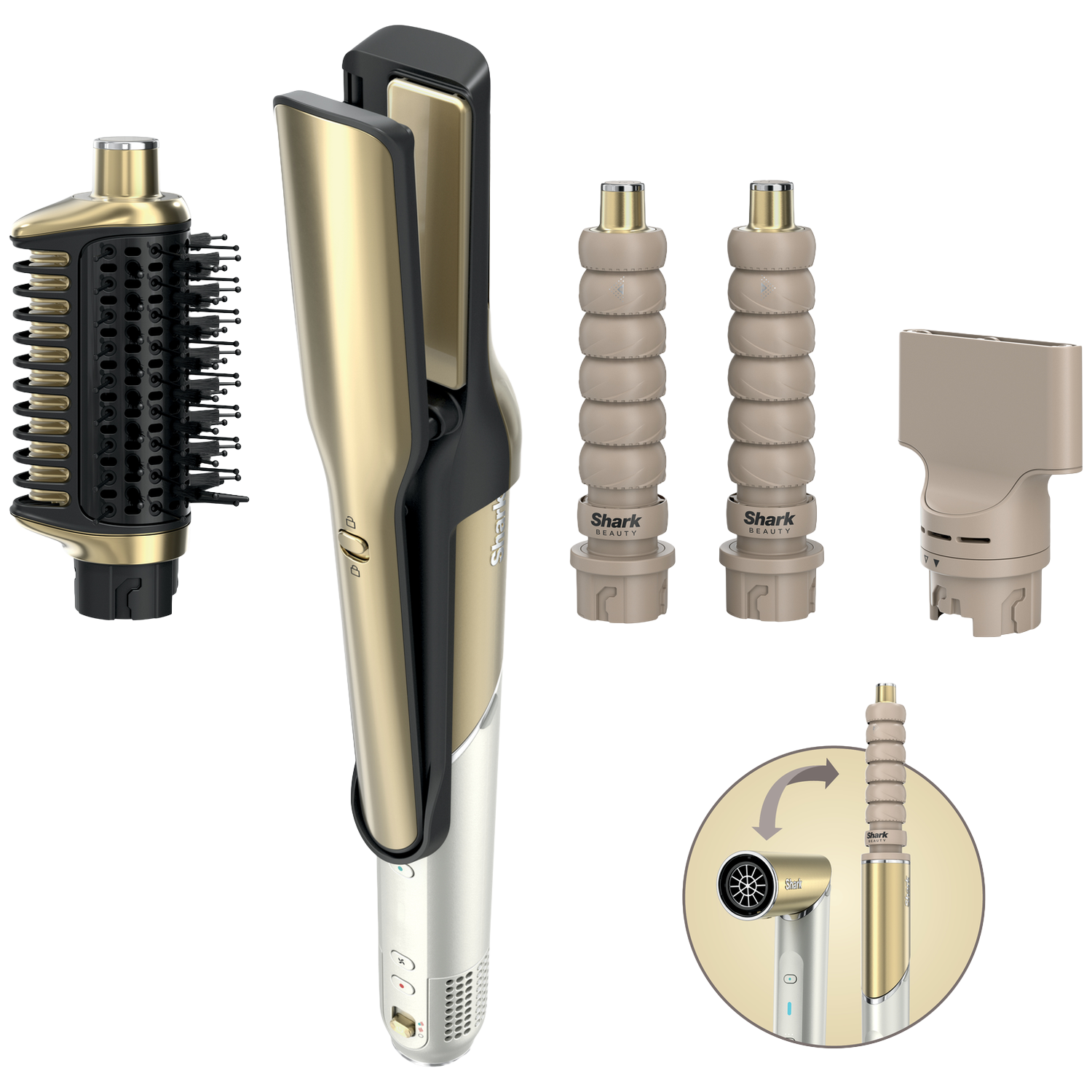 Shark Glam 4-in-1 - Hd6041seu Hairstyler Goud