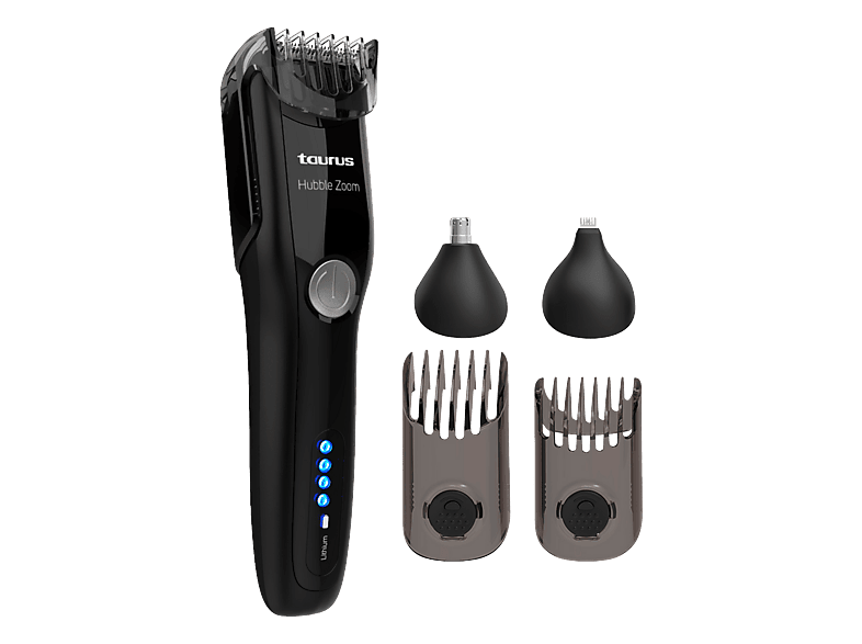Barbero - Taurus Hubble Zoom, Afeitadora, Uso en seco y húmedo, Autonomía 90 min, Carga rápida, Peine de 12 niveles, Accesorios, Ergonómico, Negro