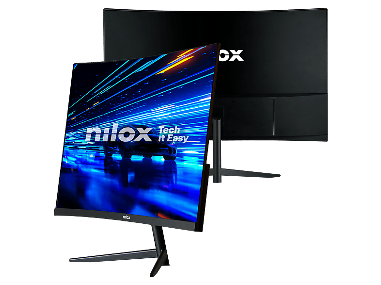 Monitor curvo Nilox NXM24CRV2001, 24 pulgadas, 200 Hz, panel VA, Full HD, respuesta 1ms, HDMI, DP, Vesa, negro – imagen 3