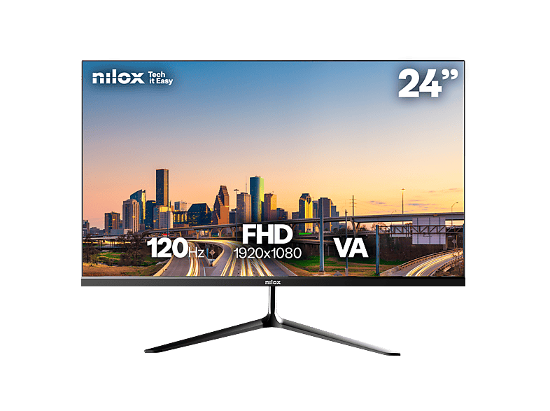 REACONDICIONADO Seminuevo Bueno Monitor - Nilox NXM24FHD1203, 23.8" Full-HD, 120 Hz, 4 ms, VA (Alineación Vertical), 1x HDMI, VGA