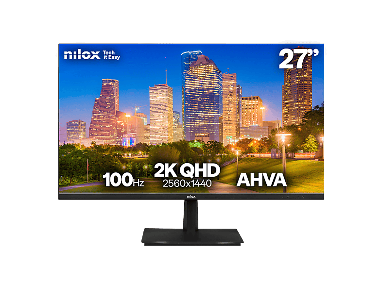 Nilox NXM272K012, 27 QHD, 100 Hz, 1 ms, AHVA (Advanced Hyper-Viewing Angle), 1x HDMI, VGA, Compatibilidad con FreeSync
