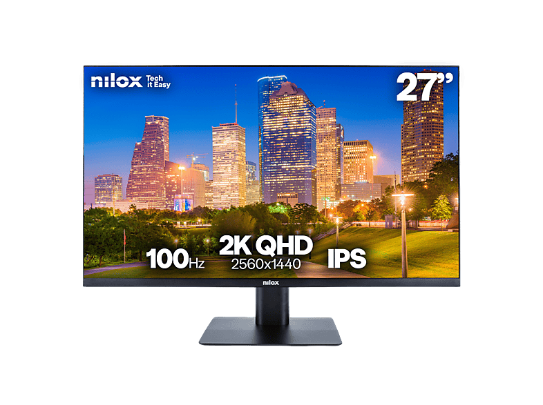 Nilox NXMM272K112, 27 QHD, 100 Hz, 1 ms, IPS (Conmutación en el plano), Altavoces integrados, 2x HDMI, 1x DP