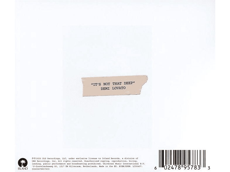 Thumbnail - Demi Lovato - Its Not That Deep (CD)