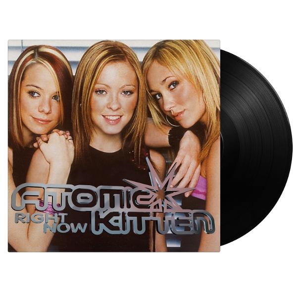 Albumcover von Atomic Kitten, drei lächelnde Frauen. Schwarze Schallplatte rechts.