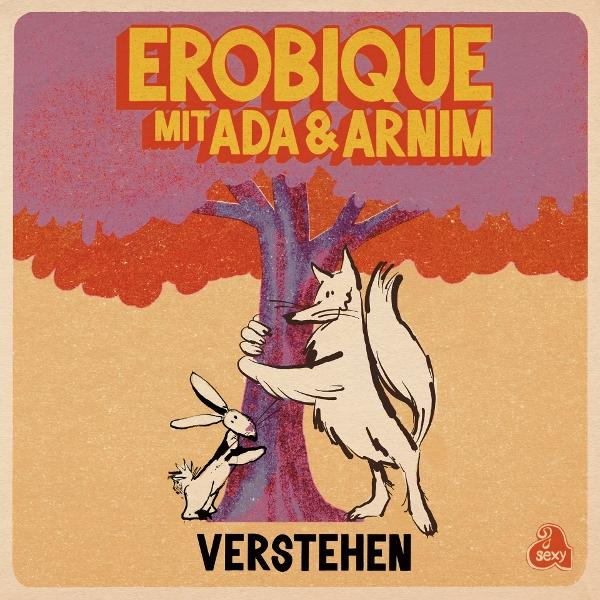 Illustration mit Fuchs und Hase an einem Baum. Text lautet 'Erobique mit Ada & Arnim verstehen'.