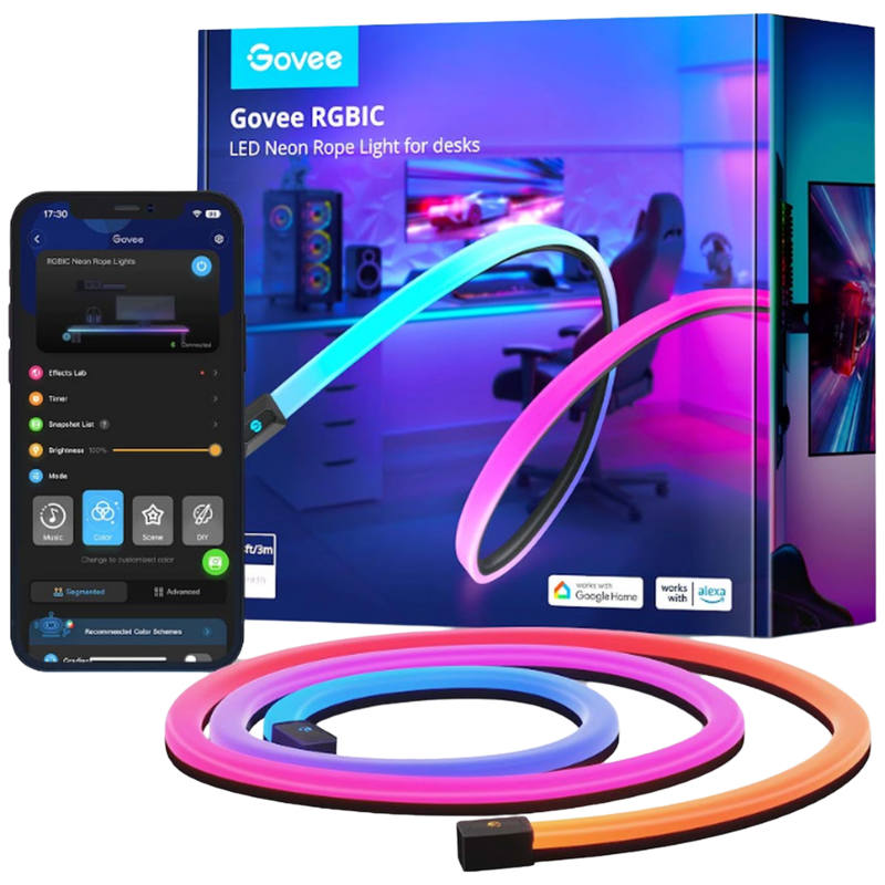 Govee RGBIC LED Neon Rope Light pour Bureaux 3m