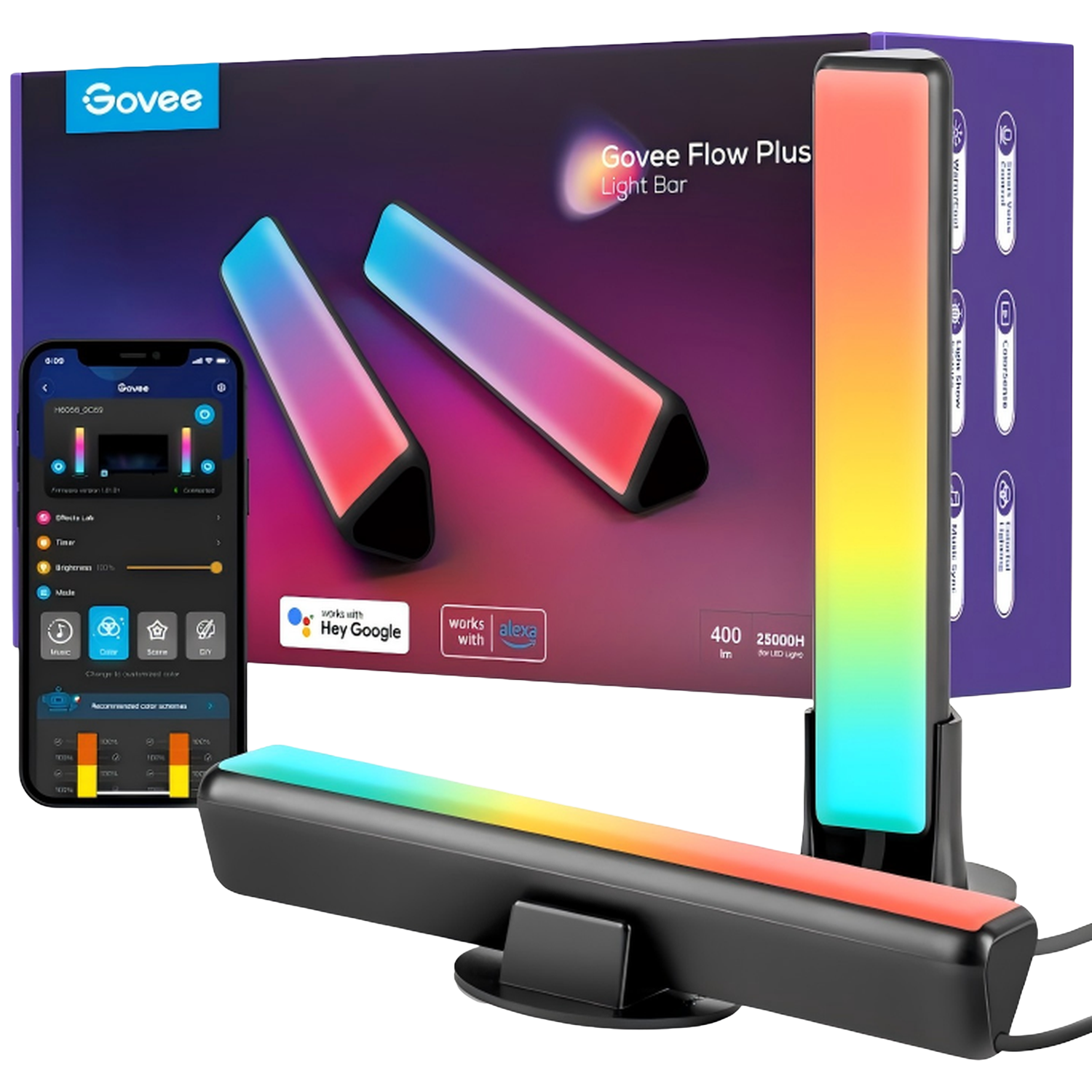 Govee Rgbicww Wifi + Bluetooth Flow Plus Light Bars Slimme Ledlamp Zwart