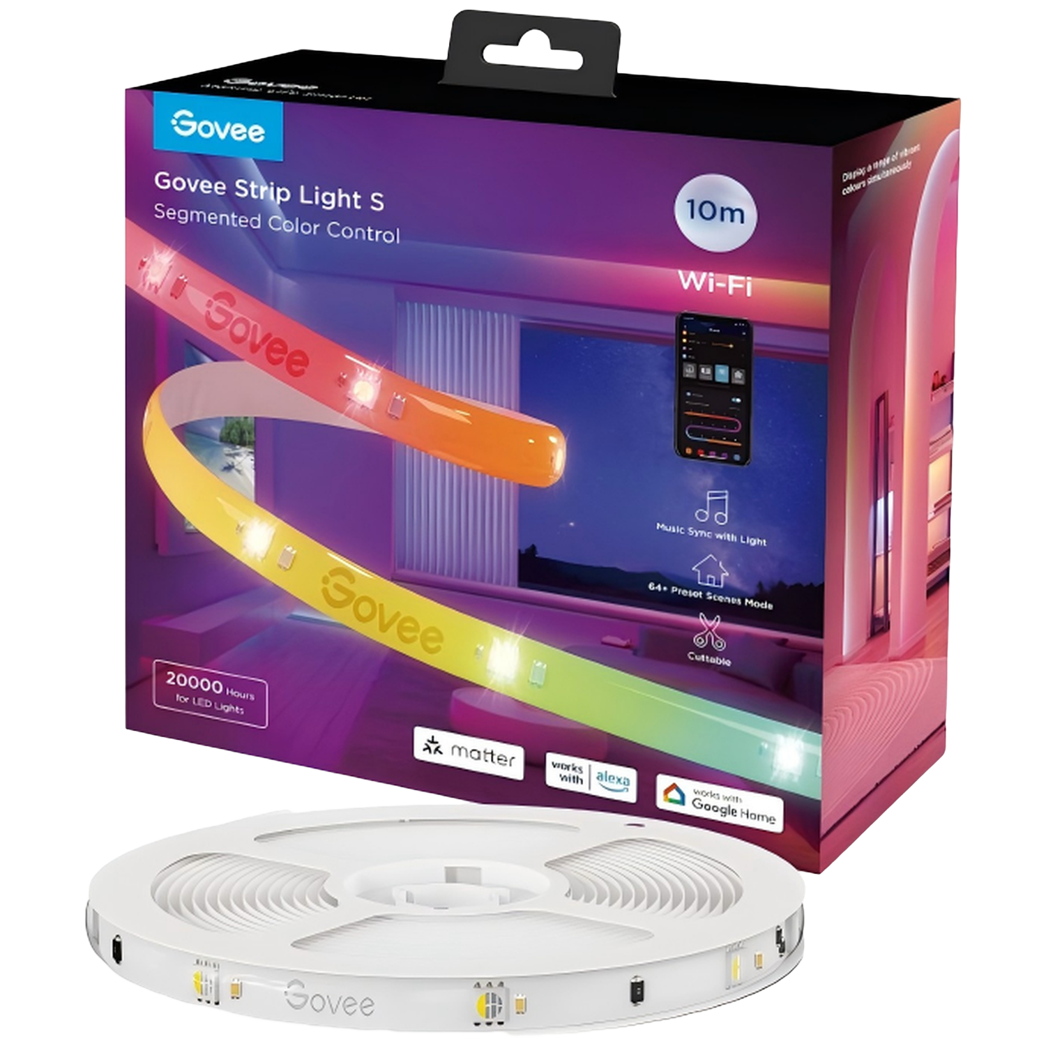 Govee Rgbic Strip Light S - With Protective Coating (10m) Slimme Ledstrip Wit afbeelding