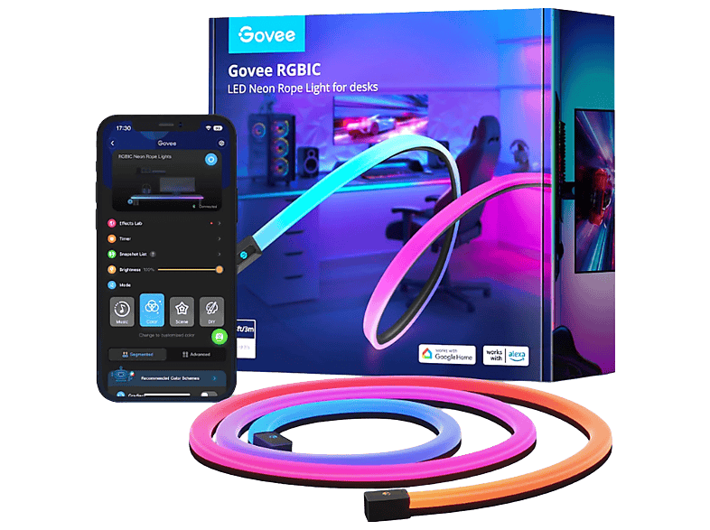 GOVEE RGBIC LED Neon Rope Light for Desks | 3M | MediaMarkt