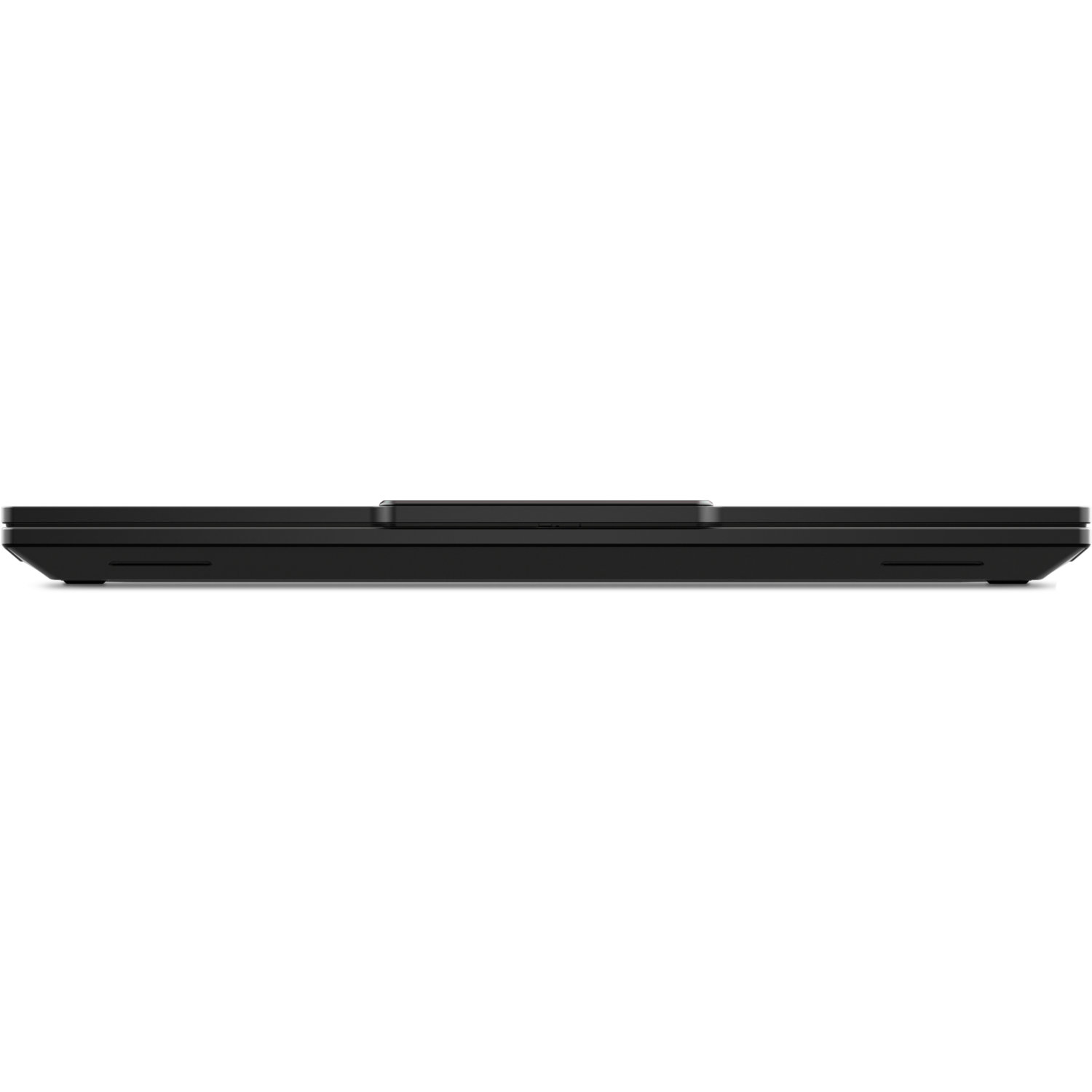 A black, rectangular device is horizontally centered against a white background. It has a slightly raised center section.