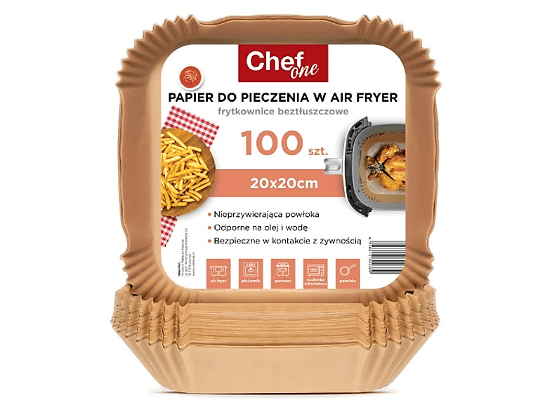 Papier do Air Fryer CHEFONE 6948813300389 20 x 20 cm (100 sztuk)