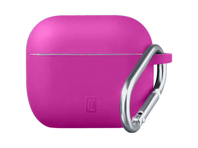 Funda - CellularLine Bounce, Compatible con AirPods Pro 3, Silicona, Con Gancho, Rosa