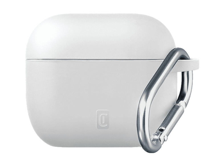 Funda - CellularLine Bounce, Compatible con AirPods Pro 3, Silicona, Con Gancho, Blanco
