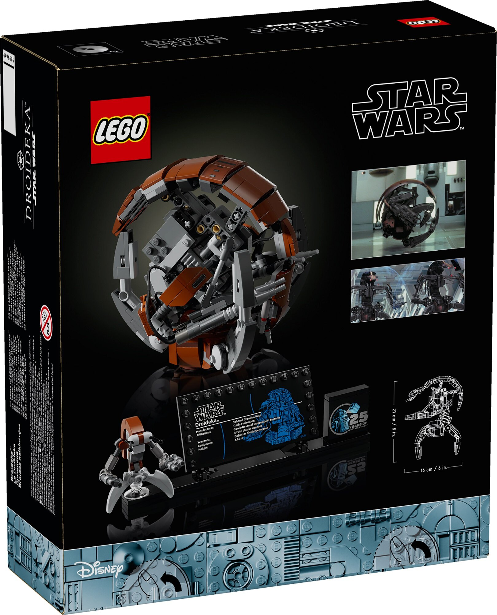 Pudełko zestawu Lego Star Wars Droidika. Zawiera zestaw Lego, zdjęcia droida oraz loga Star Wars i Lego.