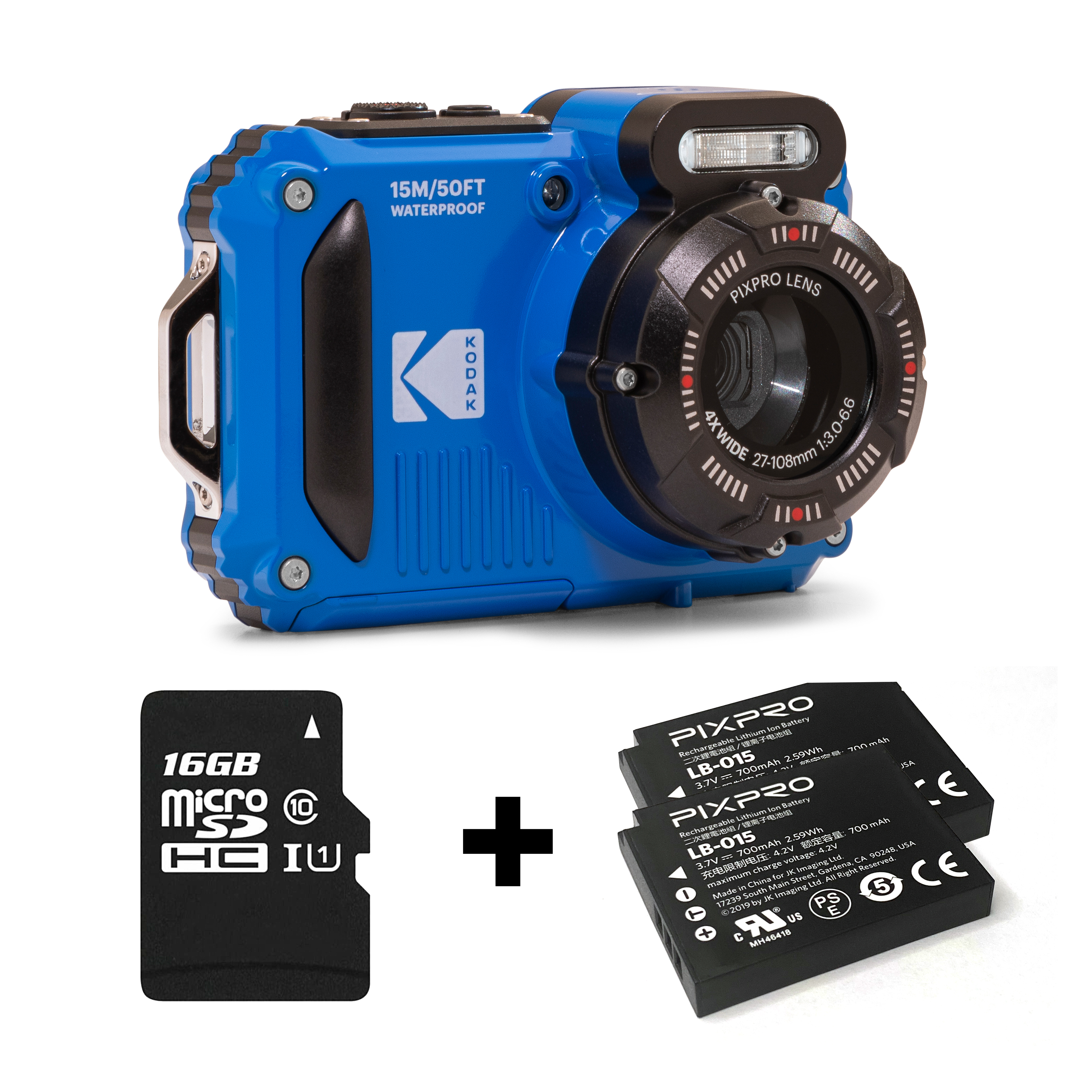 KODAK Pixpro WPZ2/4X Su Altı Fotoğraf Makinesi Mavi 16 GB SD+ 2