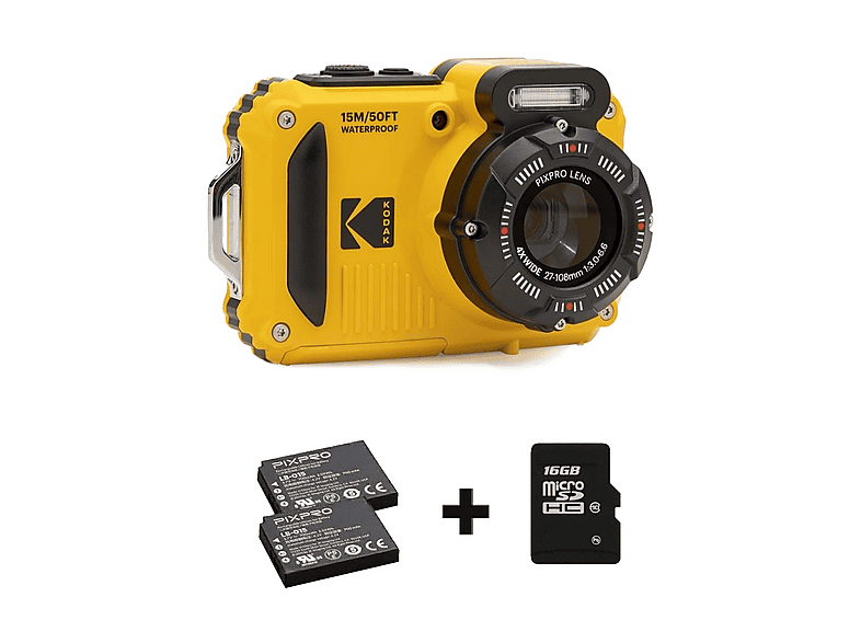 KODAK Pixpro WPZ2/4X Su Altı Fotoğraf Makinesi Sarı 16 GB SD+ 2