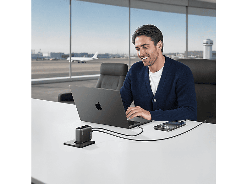 Anker Ladegerät Nano 100W, 3-Port, Smart Display, inkl. USB-C Kabel, Dark Gray — Foto 5 von 5
