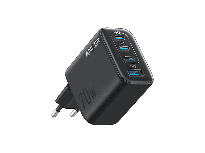 Thumbnail - ANKER Zolo 70W 4-Port (Kompaktdesign) Ladegerät Apple und Samsung C1+C2/C3:45W+25W, C1/C2+A:45W+22.5W, C1+(C2+A):45W+25W...