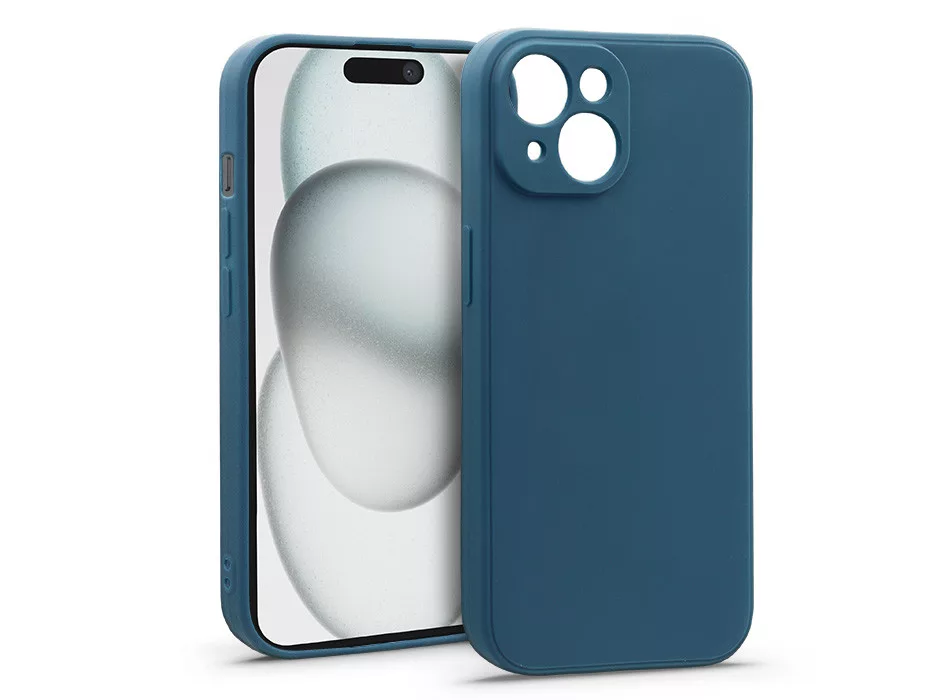 HAFFNER iPhone 15 matt szilikon tok, kék (HF213120)