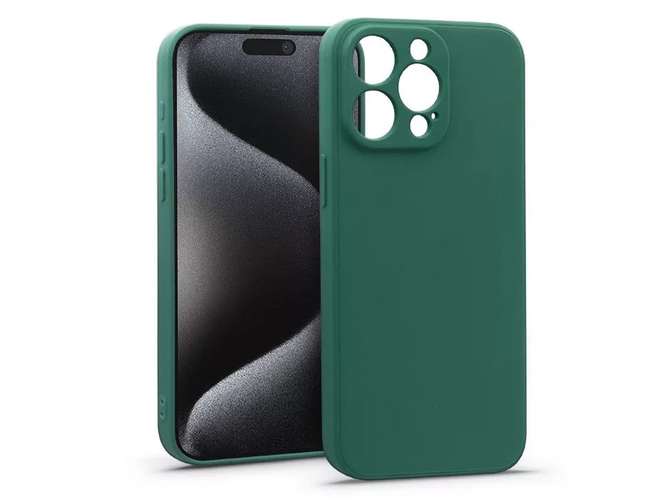 HAFFNER iPhone 15 Pro matt szilikon tok, zöld (HF213144)