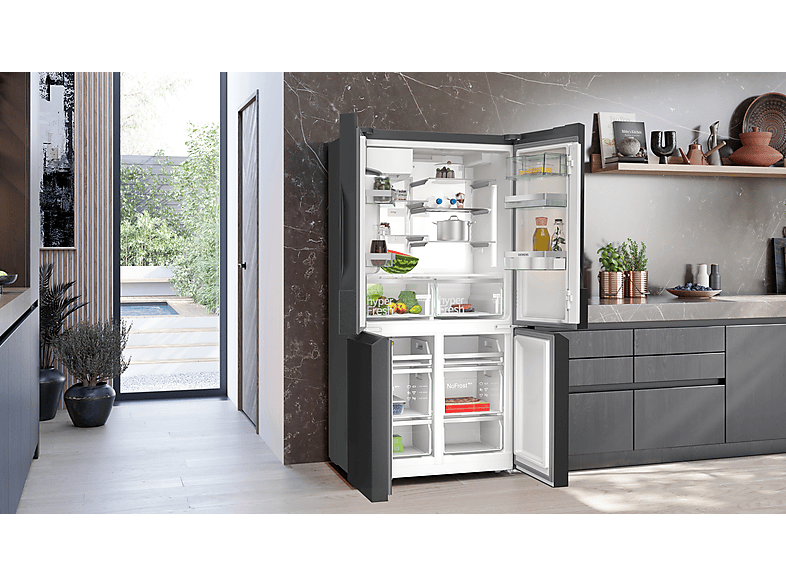 Siemens KF96DPXEA iQ700 Kühl- und Gefrierkombination, mehrtürig (574 l, E, 1830 mm hoch, No Frost (verminderte Eisbildung), Gebürsteter schwarzer Stahl AntiFingerprint) — Foto 5 von 5