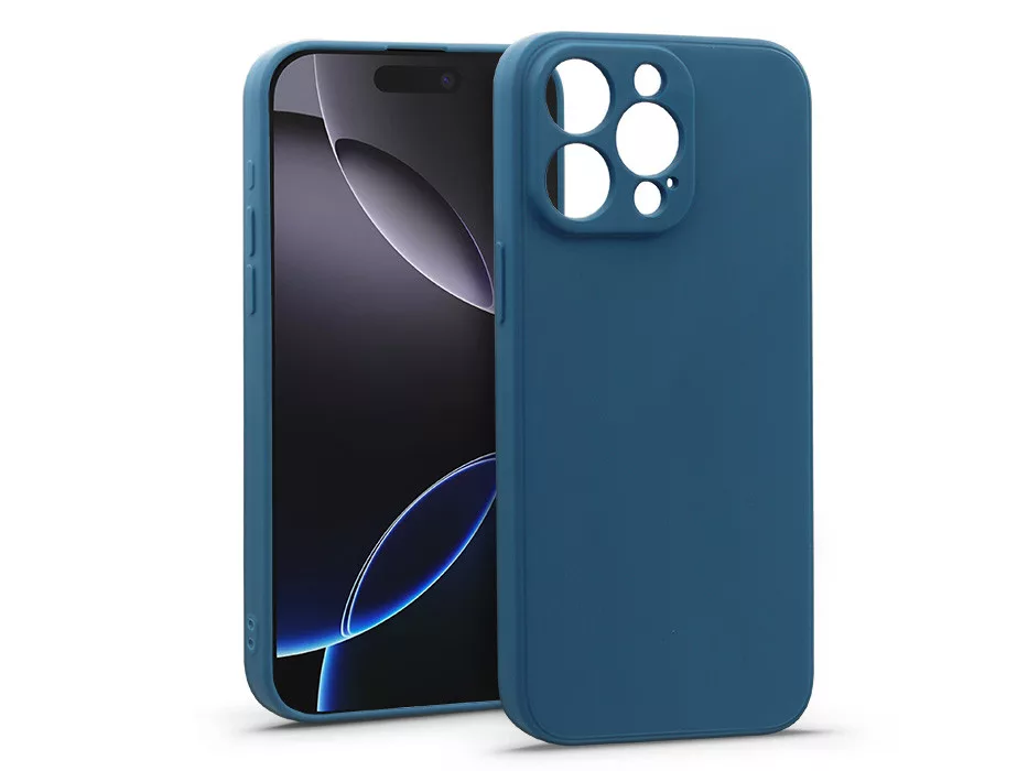 HAFFNER iPhone 16 Pro matt szilikon tok, kék (HF304958)