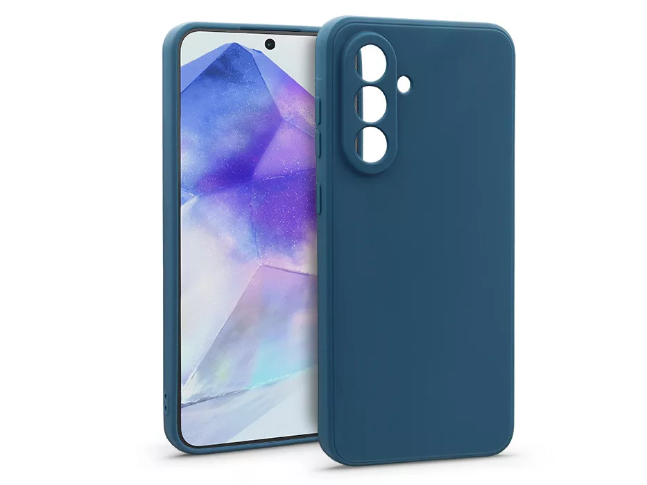 HAFFNER Samsung Galaxy A55 5G matt szilikon tok, kék (HF271977)