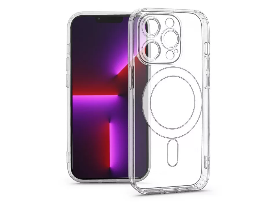 HAFFNER Apple iPhone 13 Pro MagSafe kompatibilis kameravédős szilikon tok, átlátszó (HF156793)