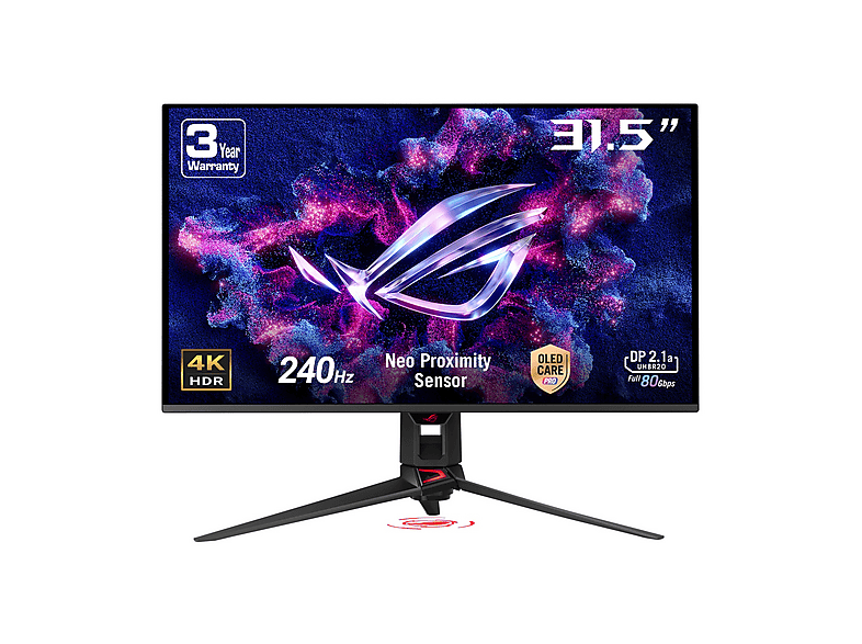 ASUS ROG SWIFT OLED PG32UCDMZ Monitor Gaming Curvo, 32 ", UHD 4K, 3840 x 2160 Pixel, tempo di risposta 0,03 ms, refresh rate 240 Hz