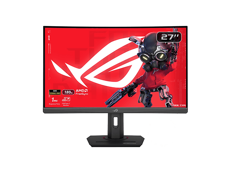 ASUS ROG STRIX XG27WCS Monitor Gaming Curvo, 27 ", QHD, 2560 x 1440 Pixel, tempo di risposta 1 ms, refresh rate 180 Hz