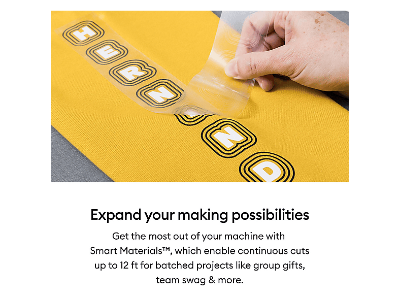 Thumbnail - CRICUT Cricut™ Smart Iron-On™ Bügelfolie ohne Schneidematte (91,4 cm), Gelb Wärmetransferfolie