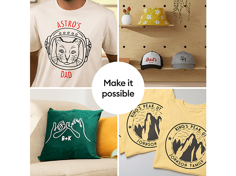 Thumbnail - CRICUT Smart Iron-On, holografische Bügelfolie, ohne Schneidematte (91.4 cm), durchscheinendes Blau, Wärmetransferfolie