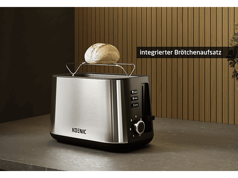 KOENIC KTO 2325 M Toaster Edelstahl (980 Watt, Schlitze: 2)