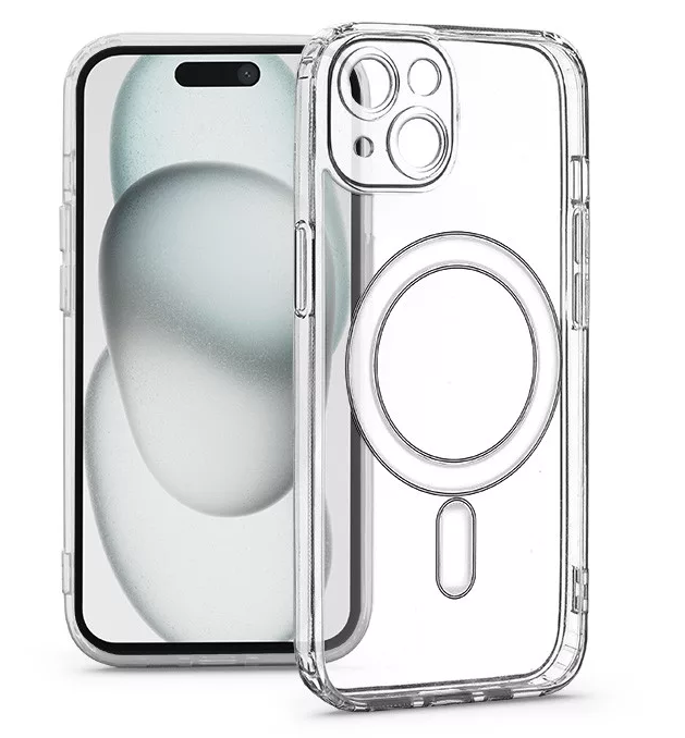 HAFFNER iPhone 15 MagSafe kompatibilis kameravédős szilikon tok, átlátszó (HF229114)