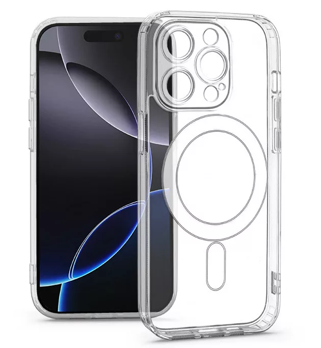 HAFFNER Apple iPhone 16 Pro MagSafe kompatibilis kameravédős szilikon tok, átlátszó (HF331107)