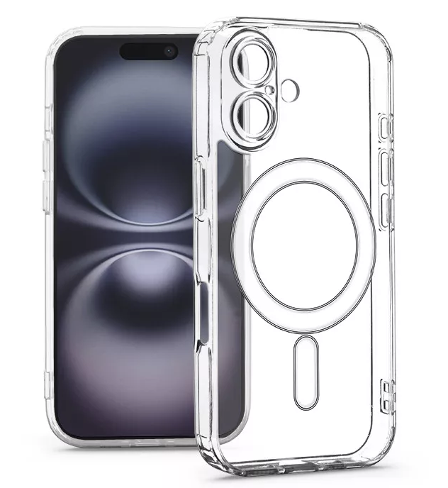 HAFFNER iPhone 16 MagSafe kompatibilis kameravédős szilikon tok, átlátszó (HF331084)