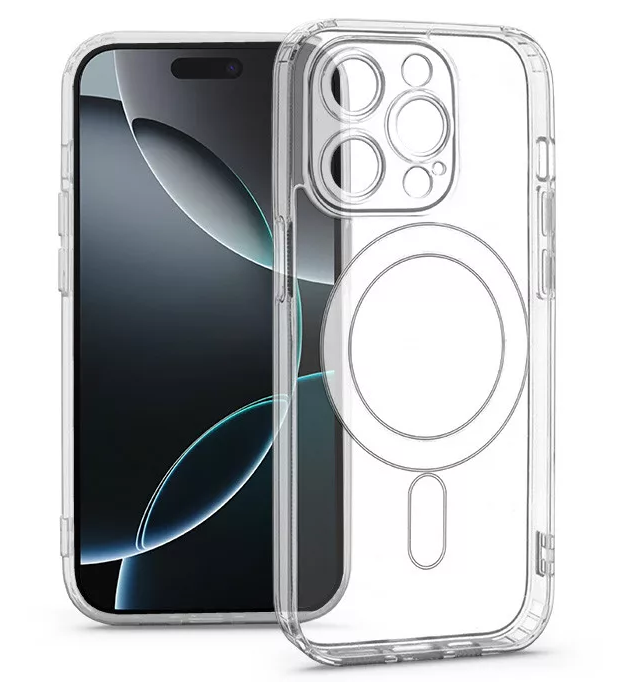 HAFFNER Apple iPhone 16 Pro Max MagSafe kompatibilis kameravédős szilikon tok, átlátszó (HF331091)