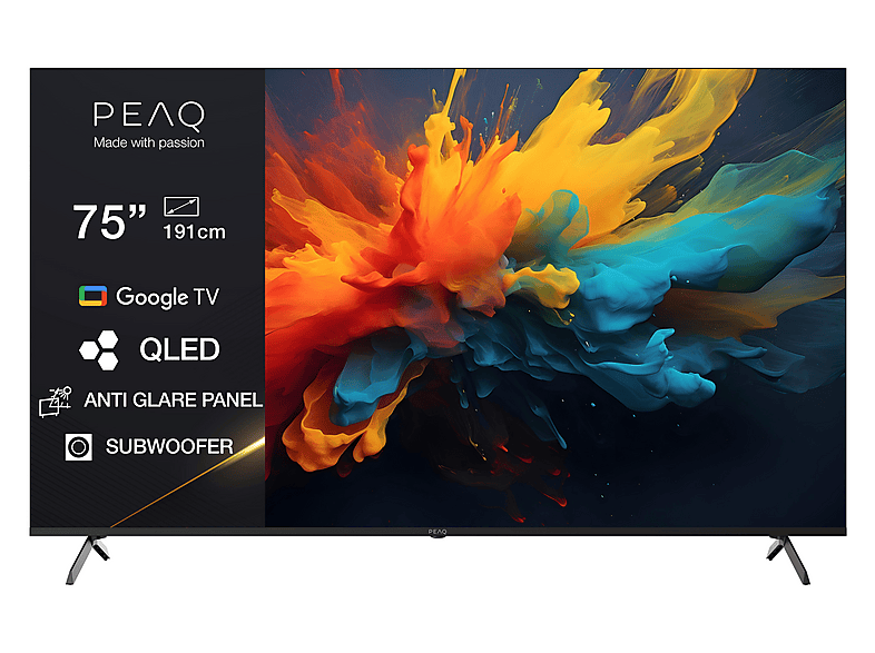 PEAQ PTV 75GQU-5025C AG TV (Flat, 75 Zoll / 189,0 cm, QLED 4K, SMART TV)