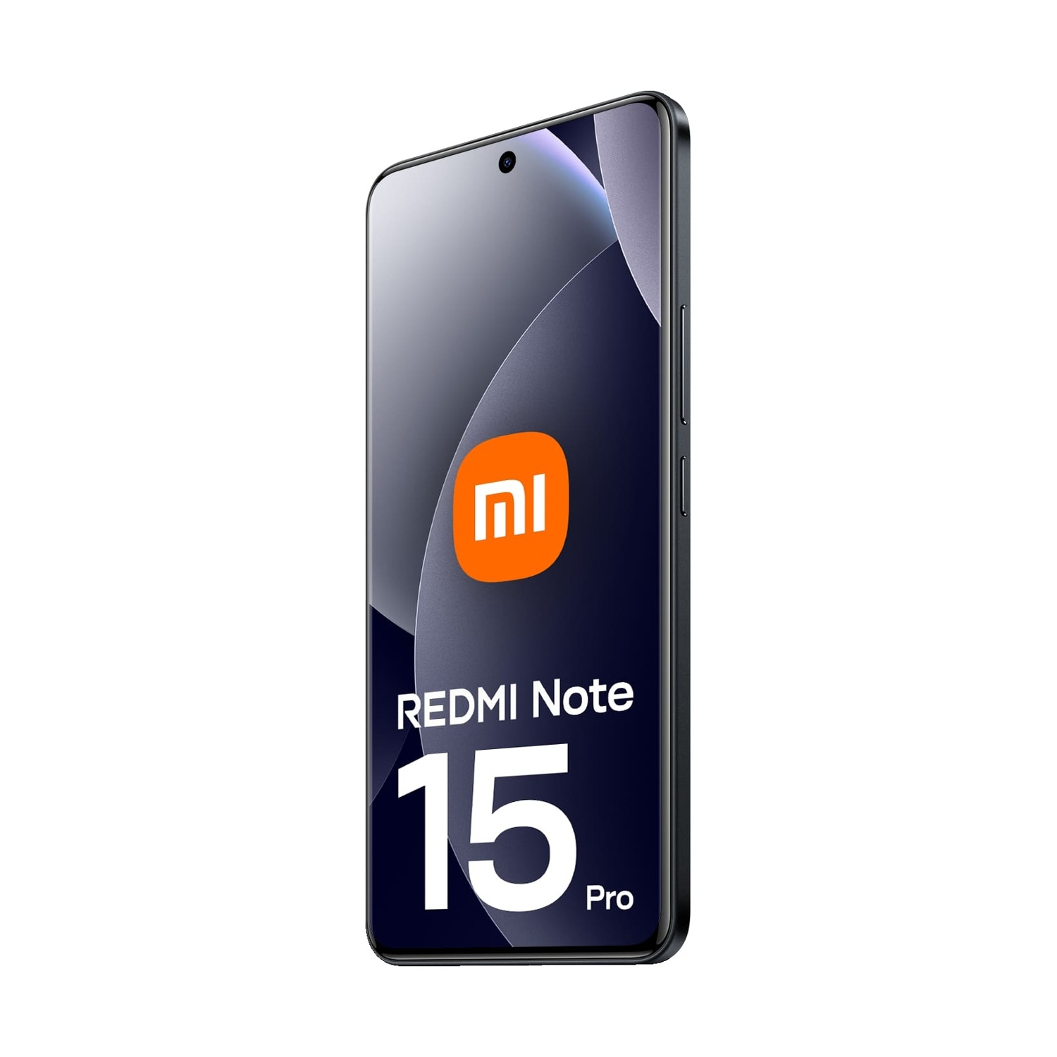 Un telefono Redmi Note 15 Pro visualizzato ad angolo. Lo schermo mostra il logo Xiaomi e le parole Redmi Note 15 Pro.