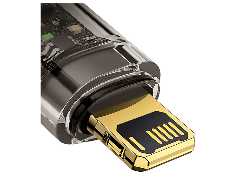 Cable USB - Baseus Auto Power-off Explorer, a Lightning, 100 cm, 2.4A, Carga ultrarrápida, Apagado automático, Negro – imagen 3