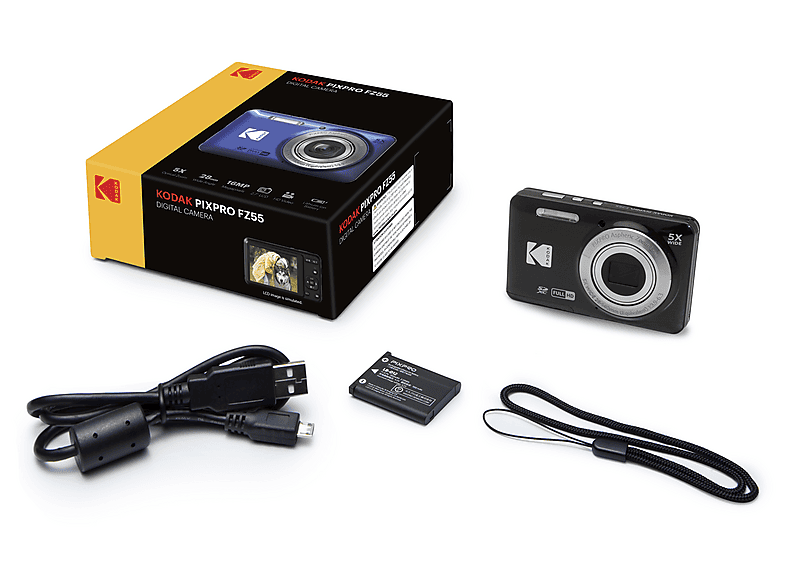 【KODAK】PIXPRO FZ55 ブラック KODAK Pixpro Friendly Zoom FZ55 5X Optik Zoom Fotoğraf Makinesi