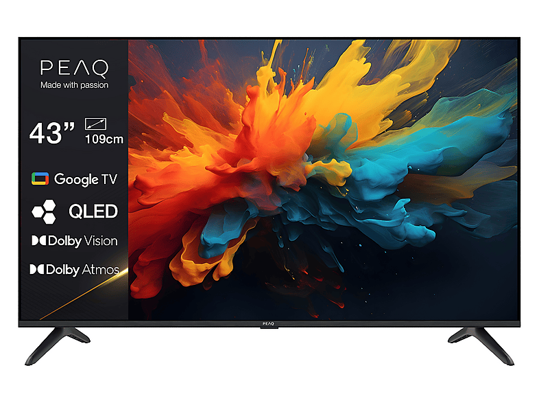 PEAQ PTV 43GQU-5025T TV (Flat, 43 Zoll / 108 cm, QLED 4K, SMART TV)