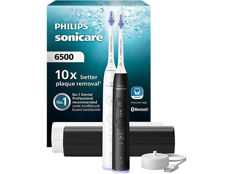 Philips Sonicare 6500 Series Duopack Hx7419/01 Elektrische Tandenborstel Zwart En Wit
