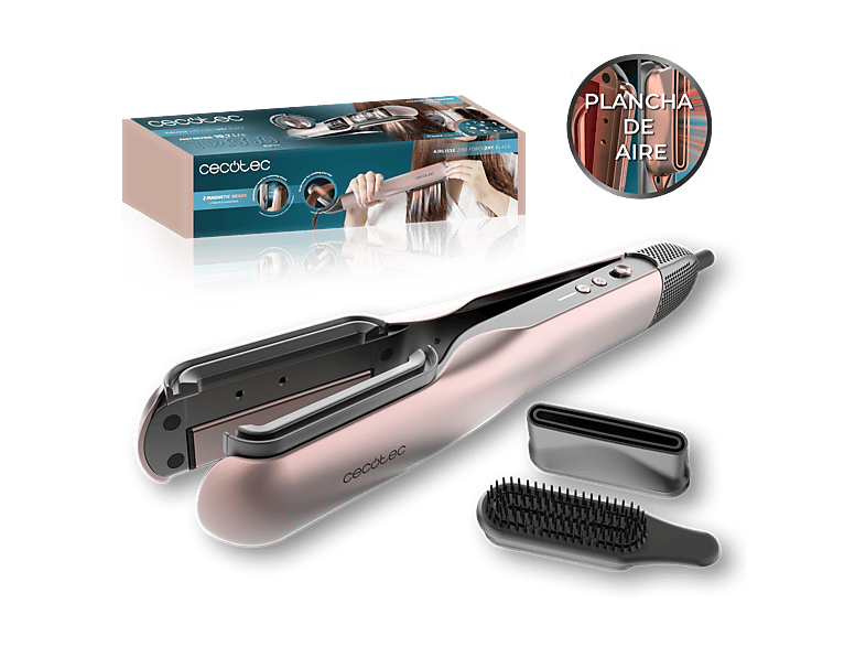 REACONDICIONADO Seminuevo Muy bueno Plancha Secador - Cecotec AirLisse 2in1 ForceDry, Cerámica, 1000 W, 112.000 rpm, 4 temperaturas, 2 velocidades