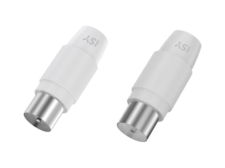 Cable coaxial - ISY ISA-9069, 1x Coaxial plug y socket, Blanco