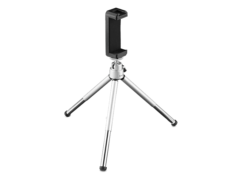 Mini trípode - Hama Fancy 2en1, Para Móviles y Cámaras, Plata