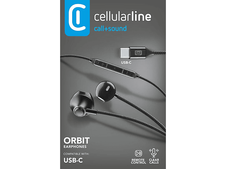 CELLULAR LINE Type-C Capsule, In-ear Kopfhörer Schwarz
