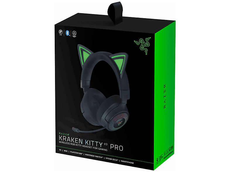 RAZER Kraken Kitty V3 Pro Over-ear Draadloze gaming-headset Zwart