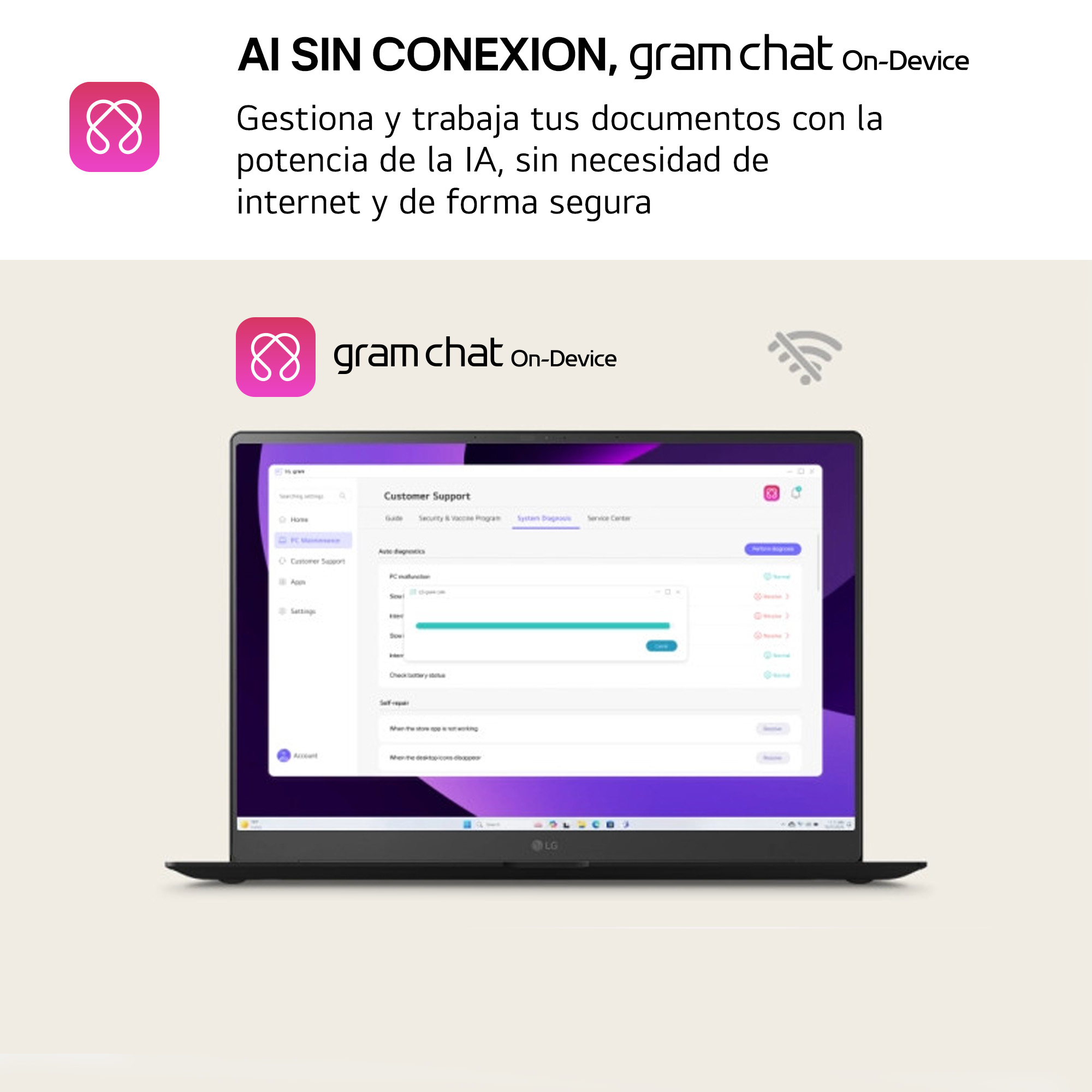 AI SIN CONEXION, gram chat On-Device. Gestiona y trabaja tus documentos con la potencia de la IA, sin necesidad de internet y de forma segura.